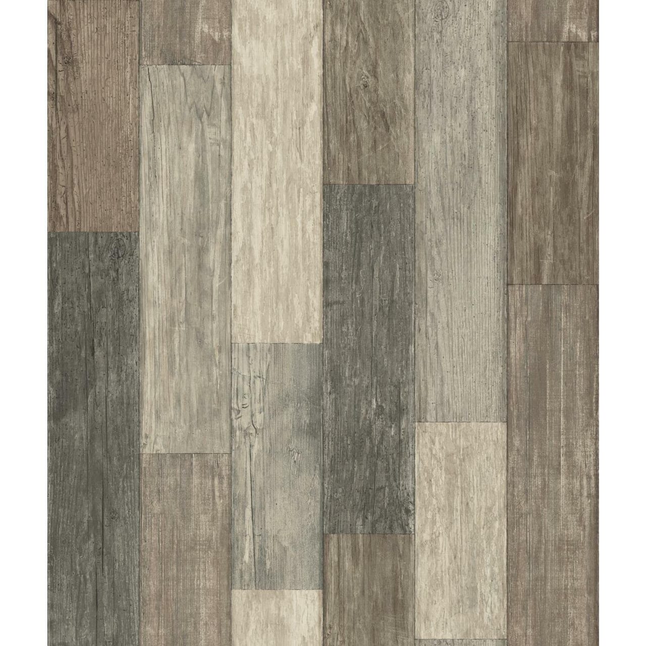 RoomMates Dark Weathered Plank Peel & Stick Wallpaper